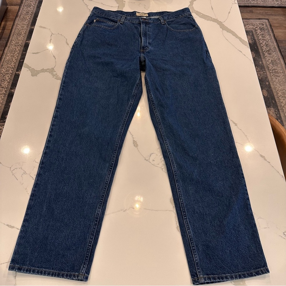 Vintage L.L. Bean Relaxed Fit Mens Blue Jeans 38 x 34 Straight Leg